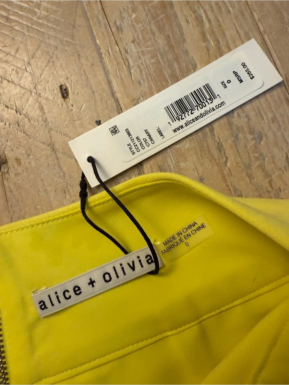 Alice + Olivia High-Waist Bright Yellow Stretch Shorts